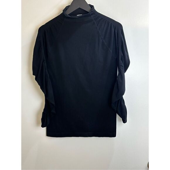 Fabletics Tops - Fabletics black mock turtleneck ruching at shoulders and sleeves Size M